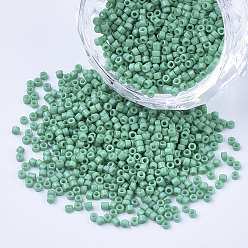 Средний Морско-зеленый Цилиндр для выпечки краски бисер, единый размер, средний морской зеленый, 1.5~2x1~2 мм, отверстие : 0.8 мм, около 4000 шт / упаковка, о 50 г / мешок