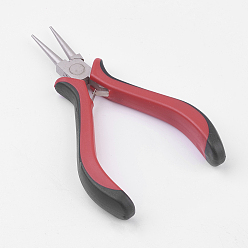 Red DIY Jewelry Tool Sets, Ferronickel Side Cutting Pliers, Chain Nose Pliers and Round Nose Pliers, Red, 115~130x55~60mm