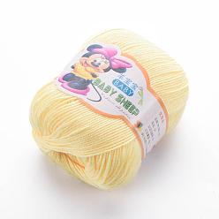 Light Goldenrod Yellow Baby Yarns, with Cotton, Silk and Cashmere, Light Goldenrod Yellow, 1mm, about 50g/roll, 6rolls/box