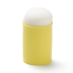 Yellow Plastic Finger Sponges, Craft Sponge Daubers, for Painting, Ink, Card Making, Column, Yellow, 32x18mm