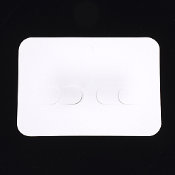 White Cardboard Display Cards, Used For Hair Barrettes, Rectangle, White, 7x9.7x0.03cm, Hole: 7mm