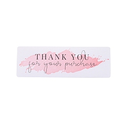 Pink Étiquette cadeau autocollante en papier youstickers, rectangle merci autocollants étiquettes, pour les petites entreprises, rose, 2.9x6x0.01 cm, 120pcs / roll