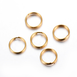 Golden 304 Stainless Steel Split Rings, Double Loops Jump Rings, Golden, 8x1.3mm, Inner Diameter: 6.5mm, Single Wire: 0.65mm