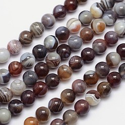 Agate De Botswana Botswana naturelle brins agate de perles rondes, 10mm, Trou: 1mm, Environ 39 pcs/chapelet, 15 pouce