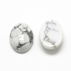 Howlite Natural Howlite Cabochons, Oval, 18x13x5mm