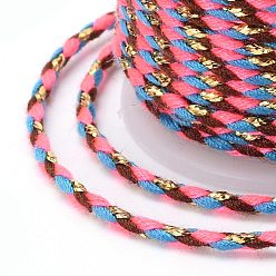 Разноцветный 4-слойный поликоттоновый шнур, веревка ручной работы макраме, для гобелена вешалка для растений, вязание ниток своими руками, красочный, 1.5 мм, около 4.3 ярдов (4 м) / рулон