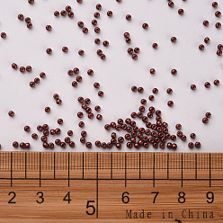 Indian Red 11/0 Grade A Round Glass Seed Beads, Baking Paint, Indian Red, 2.3x1.5mm, Hole: 1mm, about 48500pcs/pound