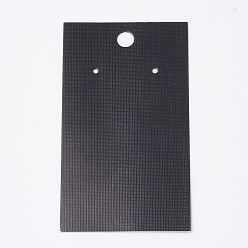 Черный Бумажные карты дисплей, используется для ожерелья, Серьги, браслеты и подвески, прямоугольные, чёрные, 9x5x0.03 см, отверстия: 0.65 cm