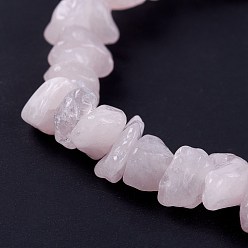 Rose Quartz Rose Quartz Chips Stretch Bracelets, Inner Diameter: 2-1/8~2-1/4 inch(5.3~5.6cm)