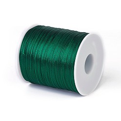 Vert Foncé Fil de nylon, corde de satin de rattail, vert foncé, 2mm, environ 76.55 yards (70m)/rouleau