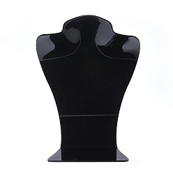 Black Organic Glass Necklace Displays, Necklace Bust Display Stand, Black, 165x110x72mm
