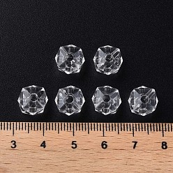 Clear Transparent Acrylic Beads, Faceted, Square, Clear, 8.5x9.5x9.5mm, Hole: 2.5mm, about 1070pcs/500g