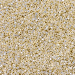 (RR577) Crème Au BeuRRe Teintée Argentée Perles rocailles miyuki rondes, perles de rocaille japonais, 11/0, (rr 577) crème de beurre teinte albâtre argenté, 2x1.3mm, trou: 0.8 mm, environ 50000 pièces / livre