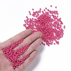 Camellia Baking Paint Glass Seed Beads, Camellia, 8/0, 3mm, Hole: 1mm, about 1111pcs/50g, 50g/bag, 18bags/2pounds