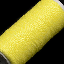 Champagne Yellow 402 Polyester Sewing Thread Cords for Cloth or DIY Craft, Champagne Yellow, 0.1mm, about 120m/roll, 10rolls/bag