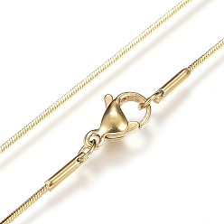 Golden 304 Stainless Steel Snake Chain Necklaces, with Lobster Claw Clasps, Golden, 19.9 inch(50.5cm), 0.9mm