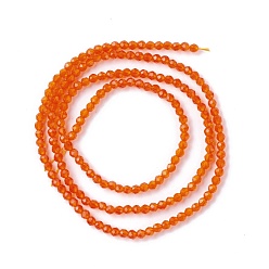 Orange Chapelets de perles en verre transparentes  , facette, ronde, orange, 2mm, Trou: 0.6mm, Environ 182~201 pcs/chapelet, 14.57~15.24 pouce ((37~38.7 cm)