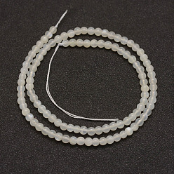 White Moonstone Natural White Moonstone Bead Strands, Grade AB, Round, 4mm, Hole: 0.5mm, about 95pcs/strand, 15.3 inch(39cm)