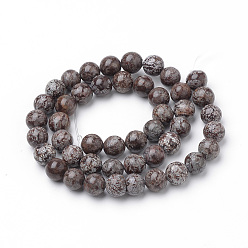 Snowflake Obsidian Natural Brown Snowflake Obsidian Beads Strands, Round, 10mm, Hole: 1mm, about 37~40pcs/strand, 14.9~15.1 inch(38~38.5cm)