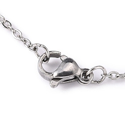 Stainless Steel Color 304 Stainless Steel Cable Chain Necklaces, with Lobster Claw Clasps, Stainless Steel Color, 17.7 inch(45cm), 1.5mm