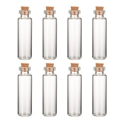 Clear Glass Jar Glass Bottle for Bead Containers, with Cork Stopper, Wishing Bottle, Clear, 60x16mm, Bottleneck: 10mm in diameter, Capacity: 8ml(0.27 fl. oz)