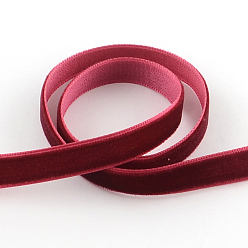 Dark Red 1/4 inch Single Face Velvet Ribbon, Dark Red, 1/4 inch(6.5mm), about 200yards/roll(182.88m/roll)