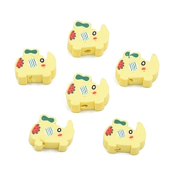 Mixed Color Handmade Polymer Clay Beads, Elephant, Mixed Color, 9x11x4mm, Hole: 1.6mm