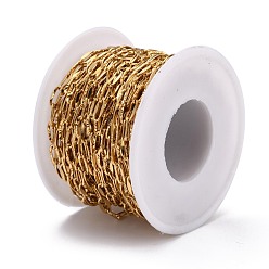 Настоящее золото 21K Вакуумная обшивка 304 кабельных цепей из нержавеющей стали, с катушкой, пайки, реальный 18 k позолоченный, 7.5x3.5x0.8 мм, 10.93 ярдов (10 м) / рулон