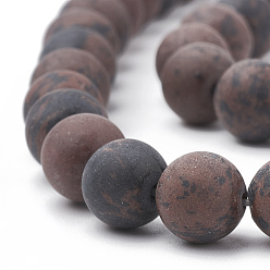 Mahogany Obsidian Natural Mahogany Obsidian Beads Strands, Frosted, Round, 10mm, Hole: 1.2mm, about 36pcs/strand, 15.5 inch