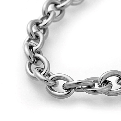 Stainless Steel Color 304 Stainless Steel Cable Chain Bracelets, with Toggle Clasps, Stainless Steel Color, 8-5/8 inch(22cm), 8mm