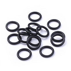 Black Rubber O Ring Connectors, Linking Ring, Black, about 13mm in diameter, 2mm thick, 9mm inner diameter