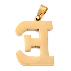 Letter E 304 Stainless Steel Pendants and Stud Earrings Jewelry Sets, Alphabet, Letter.E, 20~23x13~19x1.5mm, Hole: 6x3mm, 6~10x6~9x1mm, Pin: 0.8mm