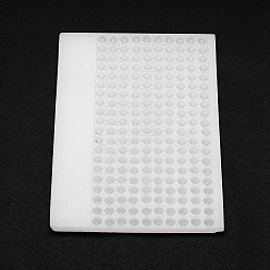 Белый Пластмассовые плиты шарик, для счета 8мм 200 бусин, прямоугольные, белые, 17.9x12.4x0.7 см, Размер бисера: 8 мм