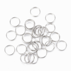 Stainless Steel Color 304 Stainless Steel Split Rings,Double Loops Jump RingsJump Rings, Stainless Steel Color, 8x1mm, about 7mm inner diameter