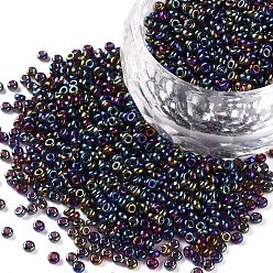 Colorful 12/0 Grade A Round Glass Seed Beads, Transparent Colours Rainbow, Colorful, 12/0, 2x1.5mm, Hole: 0.9mm, about 30000pcs/bag