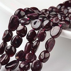 Garnet Nuggets Natural Garnet Bead Strands, 9~15x8~12x5~8mm, Hole: 1mm, about 15.7 inch