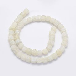 White Natural Agate Beads Strands, Dyed & Heated, Cube, White, 8~10x8.5~9x8.5~9mm, Hole: 1mm, about 41pcs/strand, 14.7 inch(37.5cm)