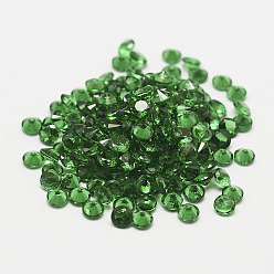 Spring Green Cubic Zirconia Pointed Cabochons, Faceted Diamond, Spring Green, 1.5mm