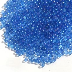 Royal Blue Luminous DIY Nail Art Decoration Mini Glass Beads, Tiny Caviar Nail Beads, Glow In The Dark, Round, Royal Blue, 2mm