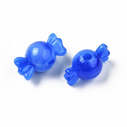 Royal Blue Acrylic Beads, Imitation Gemstone, Candy, Royal Blue, 9.5x18x10mm, Hole: 2.5mm, about 830pcs/500g