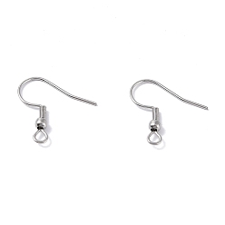 316 Surgical Stainless Steel 316 Surgical Stainless Steel Earring Hooks, Ear Wire, with Horizontal Loop, 20x19.5mm, Hole: 2mm, 21 Gauge, Pin: 0.7mm