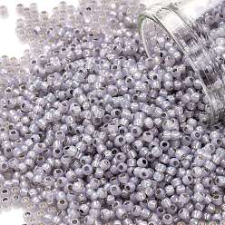 (2122) Silver Lined Light Amethyst Opal Toho perles de rocaille rondes, perles de rocaille japonais, (2122) Opale améthyste claire doublée d'argent, 11/0, 2.2mm, Trou: 0.8mm, environ5555 pcs / 50 g