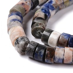Sodalite Natural Sodalite Beads Strands, Flat Round, 6x3mm, Hole: 1mm, about 119pcs/strand, 15.16 inch(38.5cm)