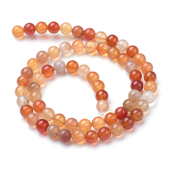 Carnelian Natural Carnelian Bead Strands, Round, 6mm, Hole: 1mm, about 61pcs/strand, 15 inch