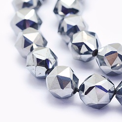 Térahertz Pierre Brins de perles de pierre terahertz, ronde, facette, 8x8mm, Trou: 1mm, Environ 48 pcs/chapelet, 15.5 pouce (39.5 cm)