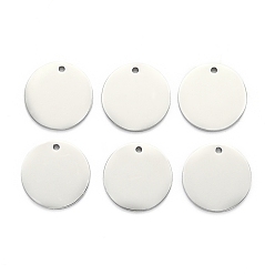 Stainless Steel Color 304 Stainless Steel Stamping Blank Tag Pendants, Flat Round, Stainless Steel Color, 16x1.5mm