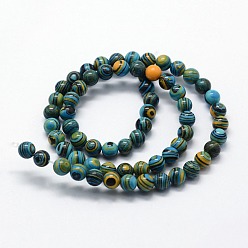 Sky Blue Synthetic Malachite Beads Strands, Dyed, Round, Sky Blue, 8mm, Hole: 1mm, about 46pcs/strand,  14.76 inch(37.5cm)