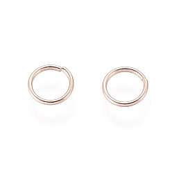 Rose Gold 304 Stainless Steel Open Jump Rings, Rose Gold, 22 Gauge, 5x0.6mm, Inner Diameter: 4mm