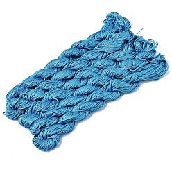 Bleu Dodger Fil de nylon, cordon de bijoux en nylon pour la fabrication de bracelets tissés , Dodger bleu, 1mm, environ 26.24 yards (24m)/paquet, 10 faisceaux / sac, environ 262.46 yards (240m)/sac