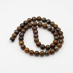 Tiger Iron Natural Tiger Iron Bead Strands, Round, 3mm, Hole: 0.6~0.7mm, about 135pcs/strand, 15.7 inch